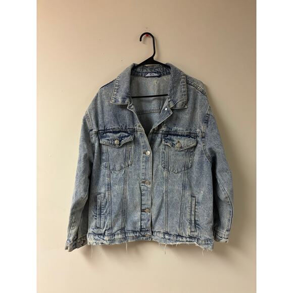 Highway Blues Denim Jacket XL | Distressed Oversized Jean Jacket - Picture 1 of 9